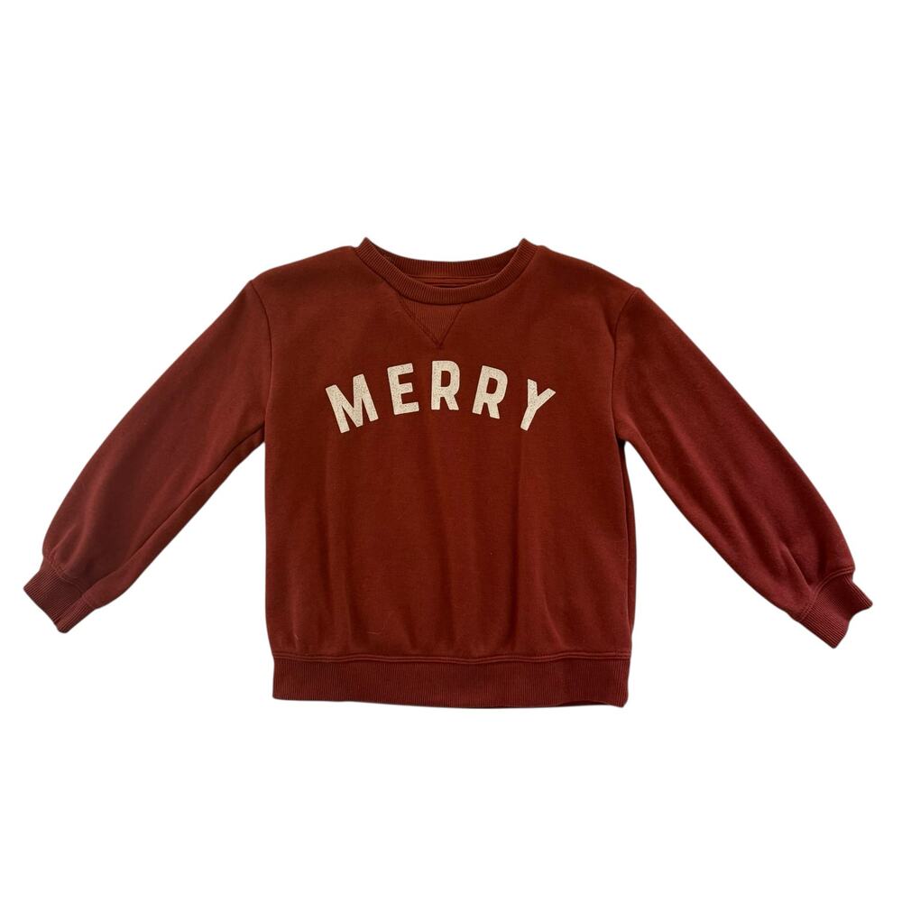 Little Co. Merry Pullover Crew Holiday Sweatshirt Size 3T